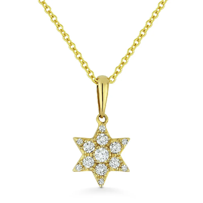 Java style necklaces-0.14Ct Diamond 16"pendant Necklace In 14K Yellow Gold