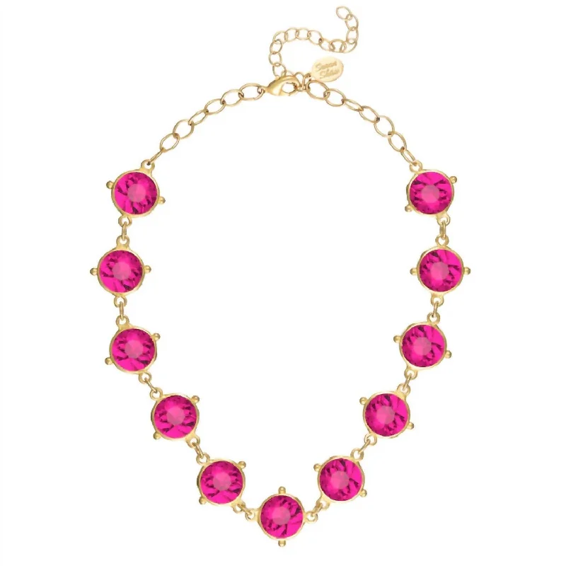 Retro locket necklaces-Womne's Coupe Promenade Tennis Necklace In Hot Pink