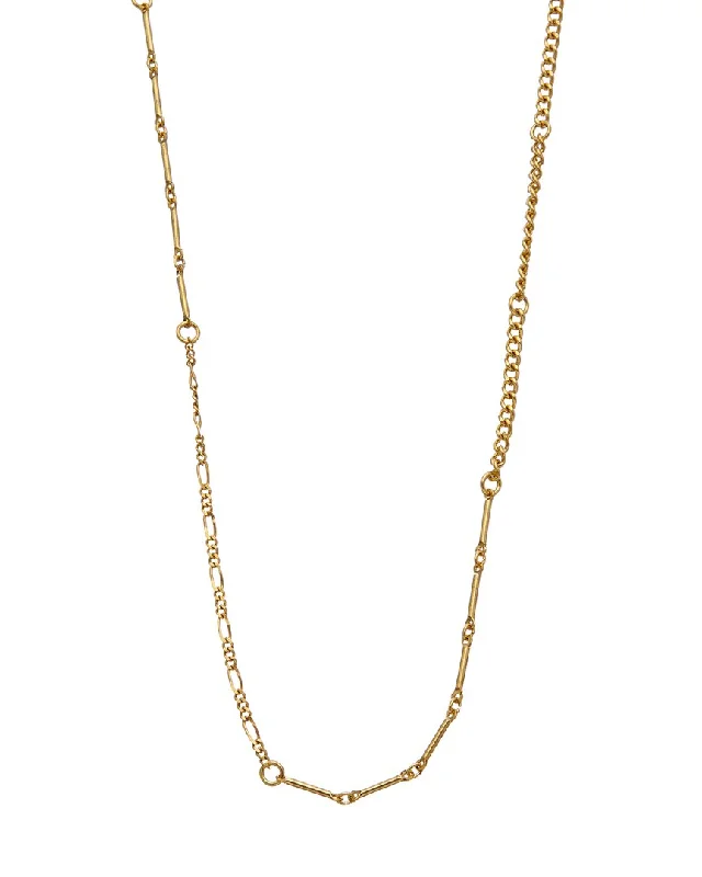 Petal design necklaces-Oscar de la Renta 14K Mixed Chain Necklace