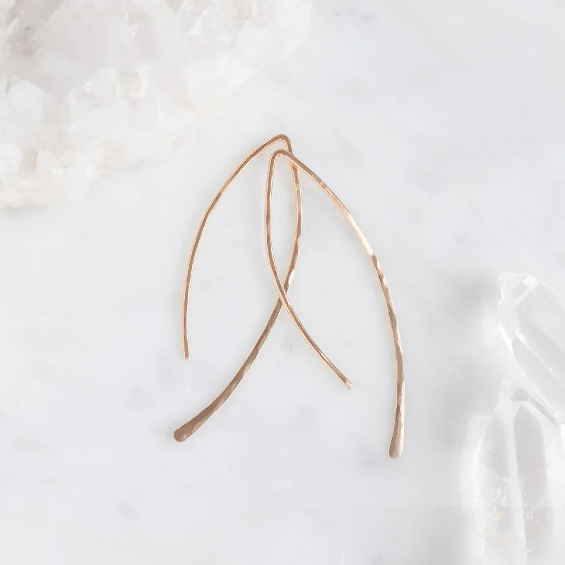 Baroque pearl earrings-The Wishbone Earrings | Rose Gold Filled