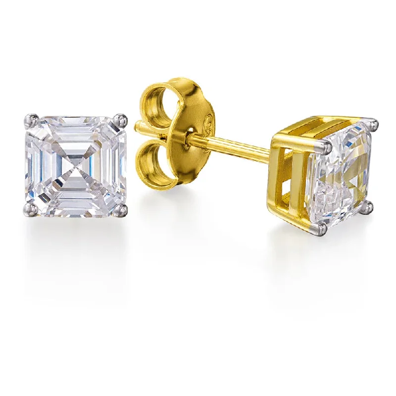 Stone weave earrings-2.5 ct. t.w. Asscher Cut Studs