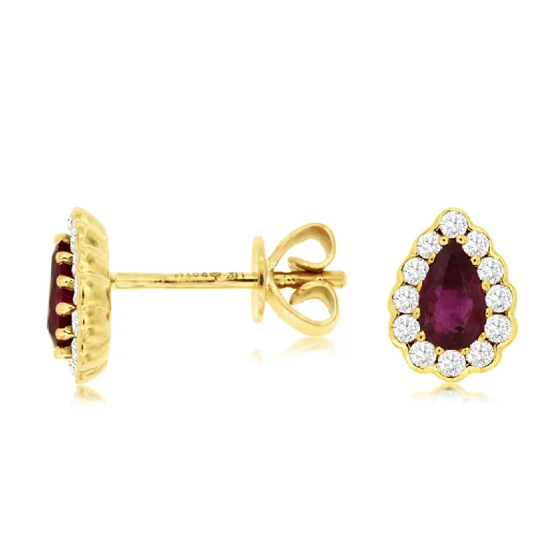 Twisted thread earrings-Ruby Stud Earrings