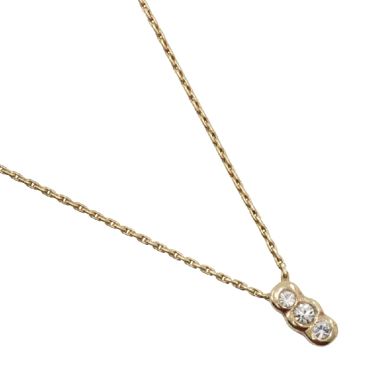 Flow shape necklaces-Dior Gold Plated Rhinestone Necklace