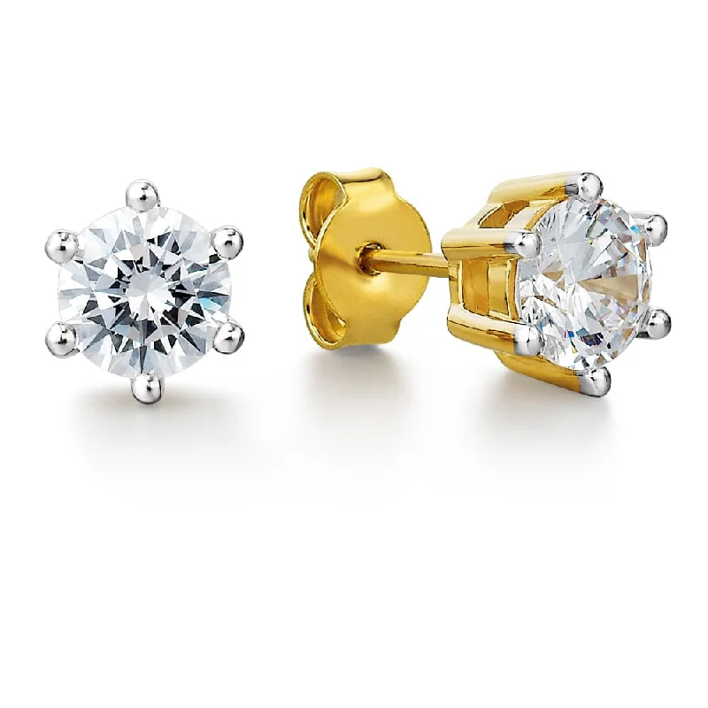 Fine threader earrings-2 ct. t.w. Tiffany Style Stud Earrings