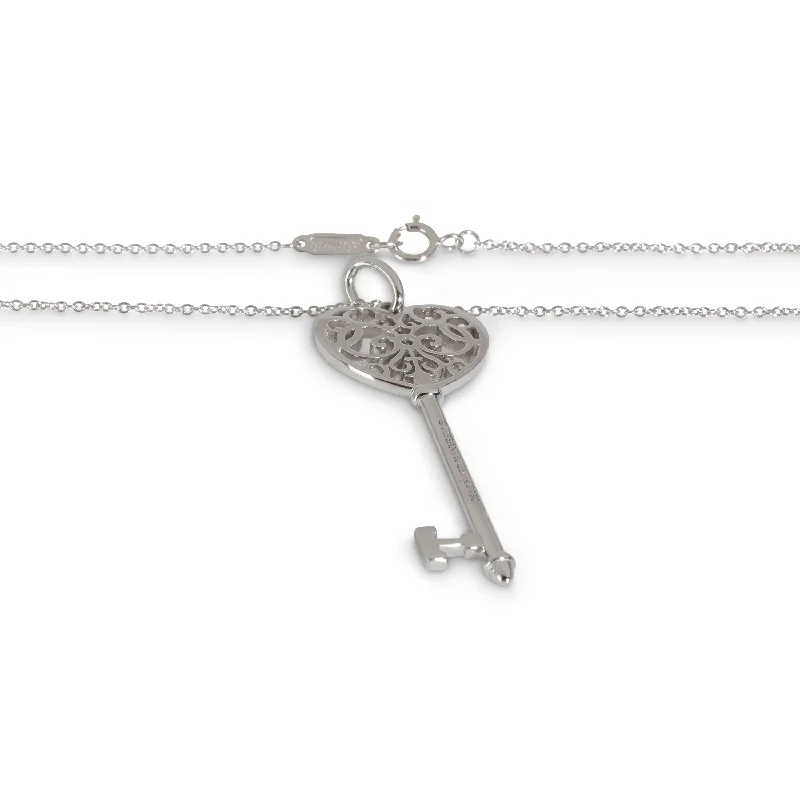 Thick chain necklaces-Tiffany & Co. Keys Fashion Pendant in 18k White Gold 0.05 CTW