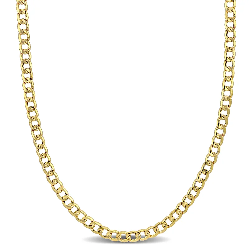 Fine-line necklaces-Mimi & Max 4mm Curb Link Chain Necklace in 14k Yellow Gold, 18.25 in