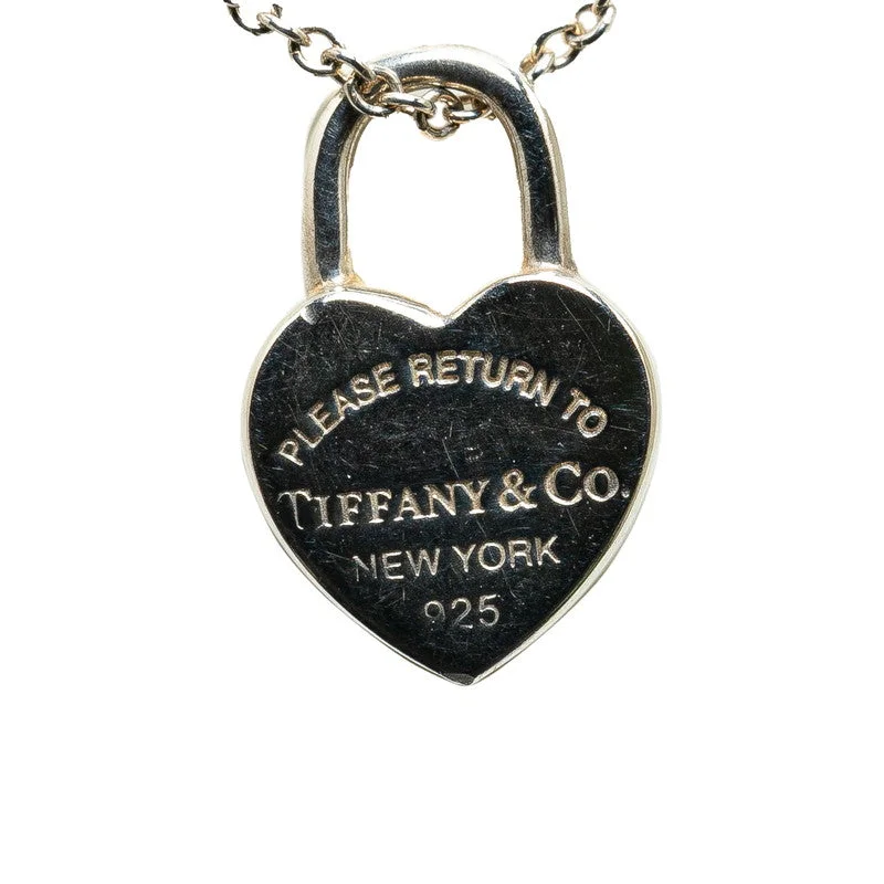 Warm wood necklaces-Tiffany & Co Heart Lock Necklace Silver