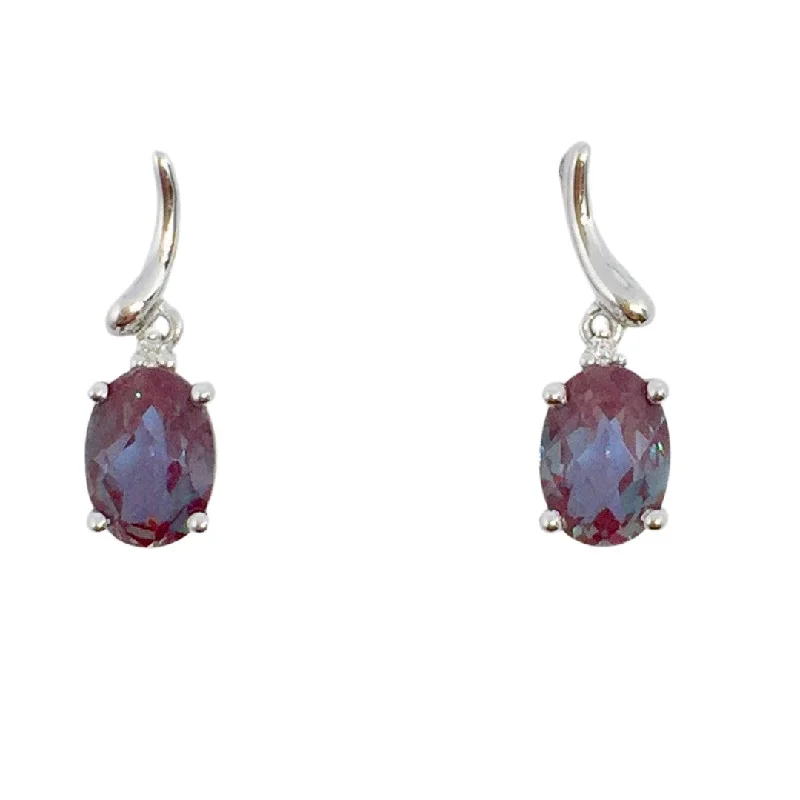 Glossy bead earrings-Alexandrite Earrings