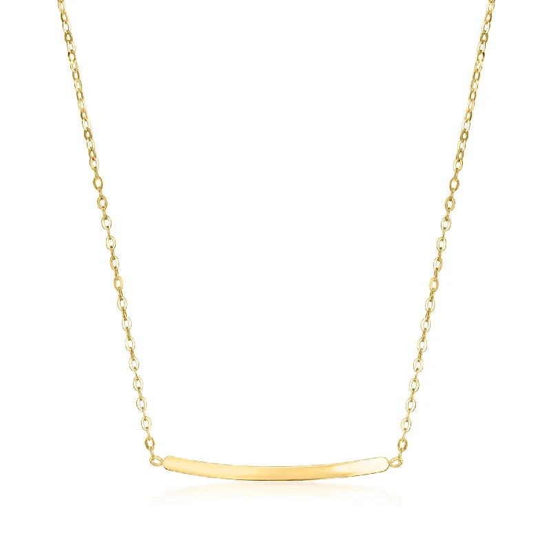 Aged coin necklaces-Canaria Italian 10kt Yellow Gold Bar Necklace