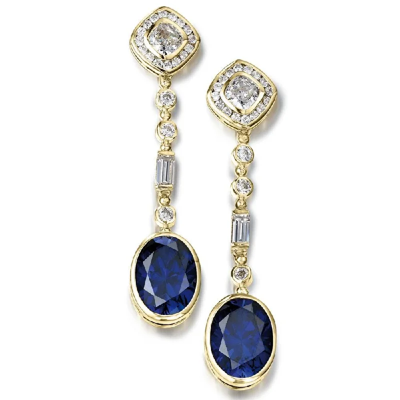 Slim hoop earrings-Decadent Drop Tru-Sapphire Earrings