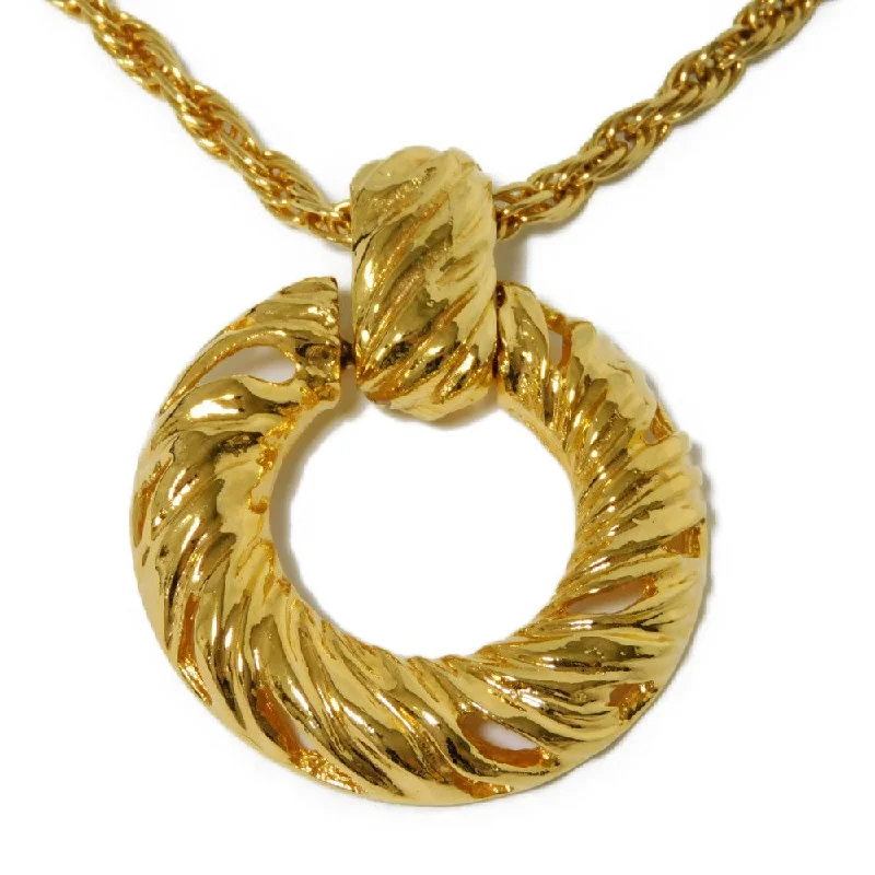 Celestial star necklaces-Yves Saint Laurent Round Twist Circle Pendant Necklace