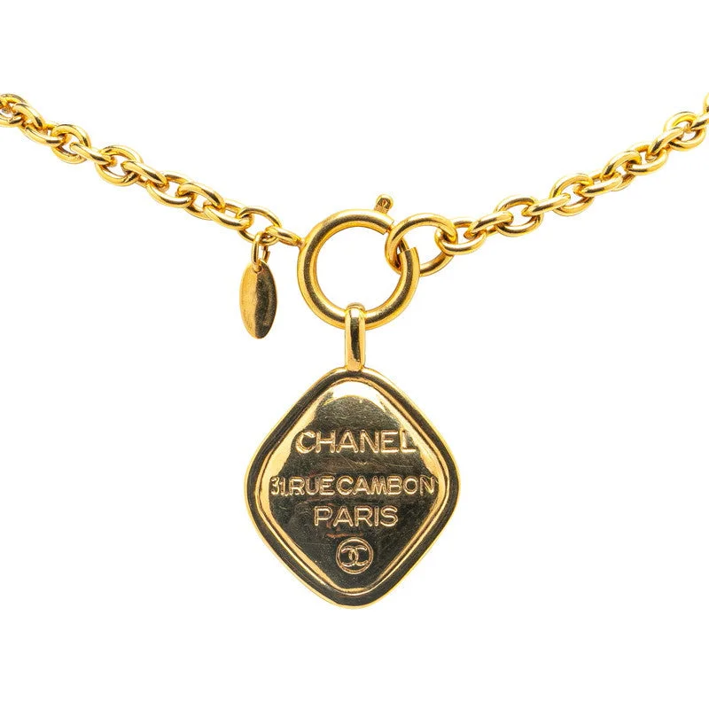 Reef knot necklaces-Chanel Cambon Plate Necklace Gold