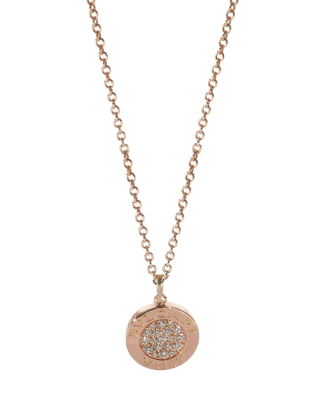 Blended metal necklaces-BVLGARIBvlgari Diamond Necklace in 18k Rose Gold 0.34 CTW