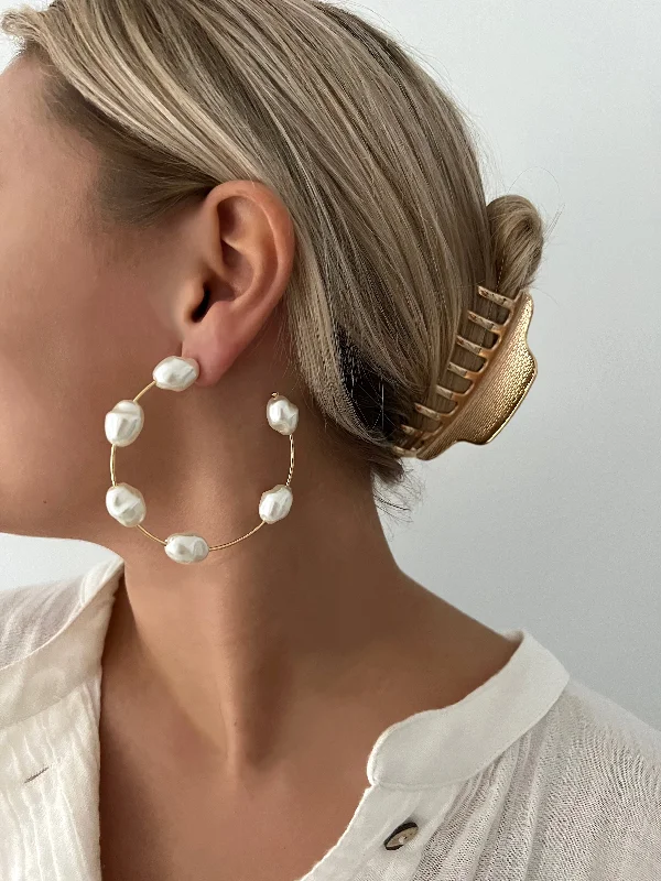 Wide statement earrings-PENNY LANE HOOPS