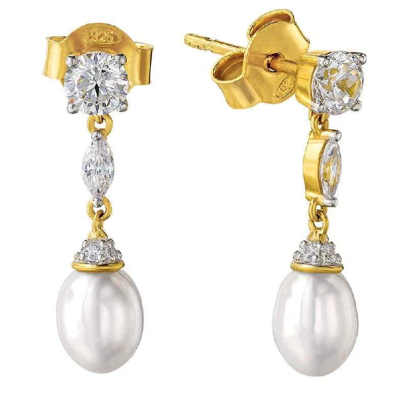 Java tile earrings-Princess Dream Pearl Earrings