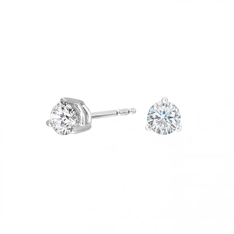 Stone weave earrings-14K White Gold 0.75cttw Diamond Stud Earrings