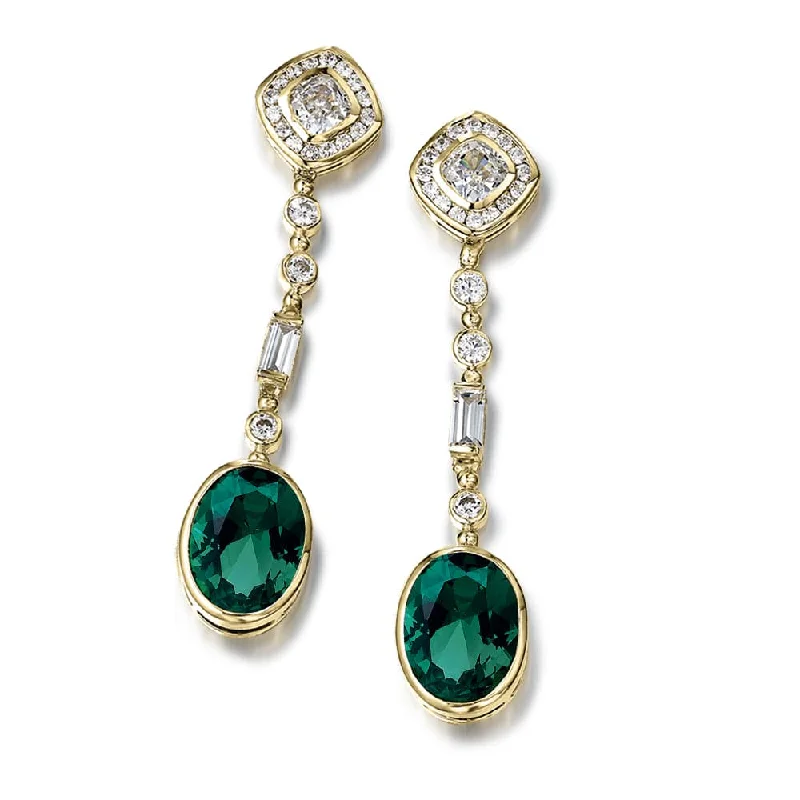 Plain cross earrings-Decadent Drop Tru-Emerald Earrings