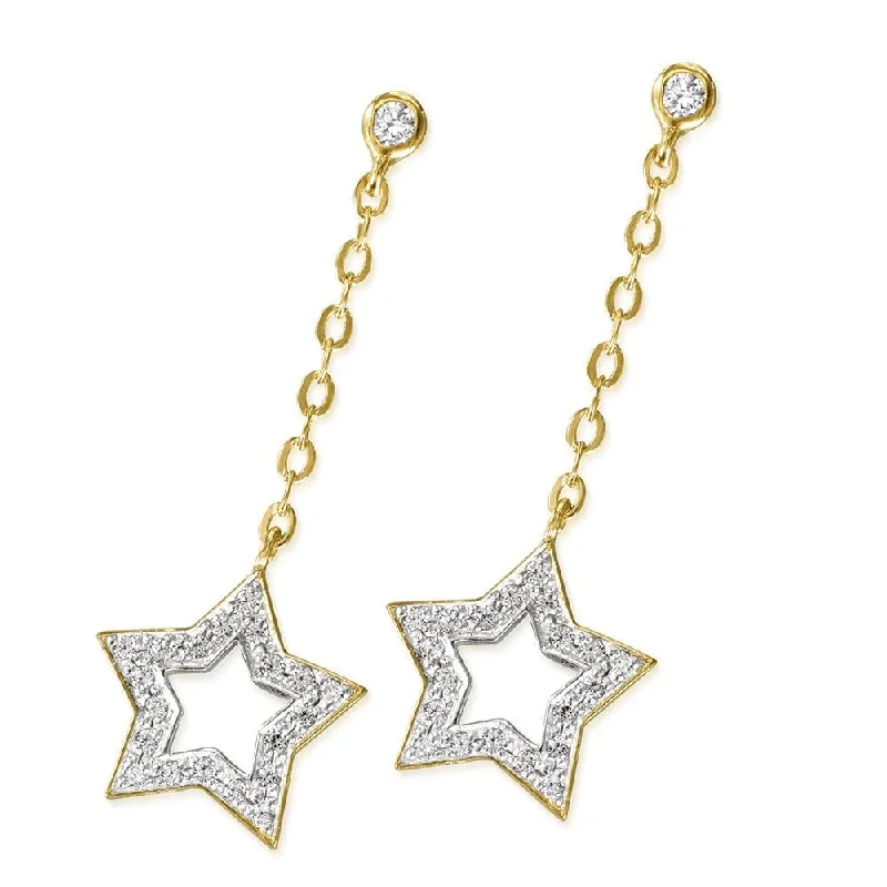 Solid hoop earrings-Star Drop Earrings