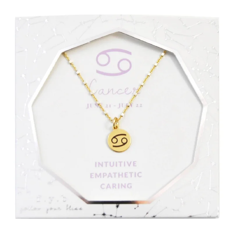 Light bead necklaces-Women's Zodiac Charm Necklace In Cancer