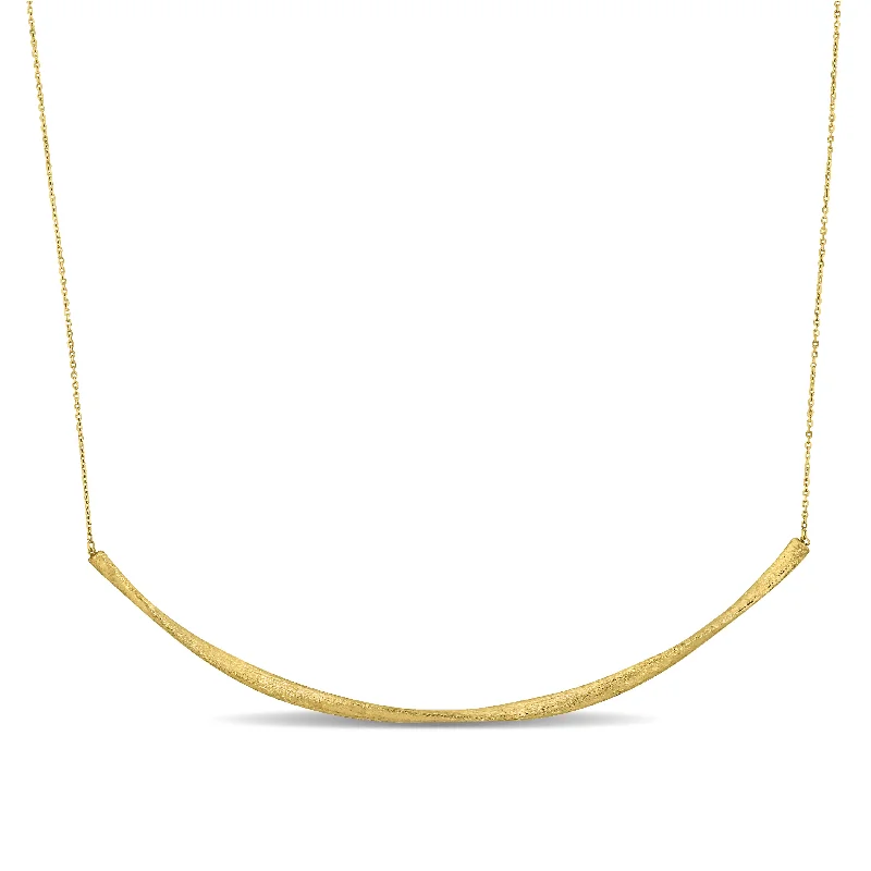 Round pendant necklaces-Mimi & Max Twister Bar Necklace with Chain in 14k Yellow Gold - 16.5 in