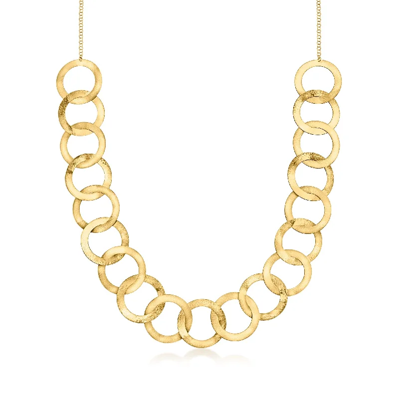 Petal design necklaces-Ross-Simons Italian 18kt Gold Over Sterling Multi-Circle Necklace