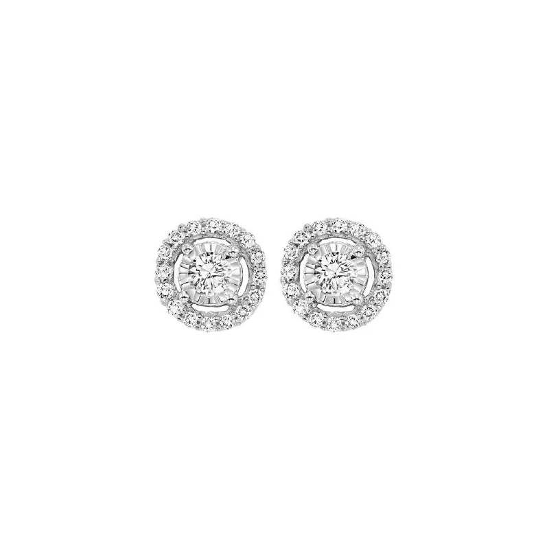 Flow drop earrings-14KW .71cttw Diamond Stud Halo Reflections Earrings SI2 H-I