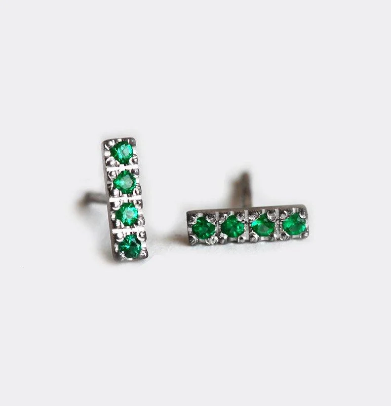 Fine drop earrings-Artemis Emerald Stud Earrings