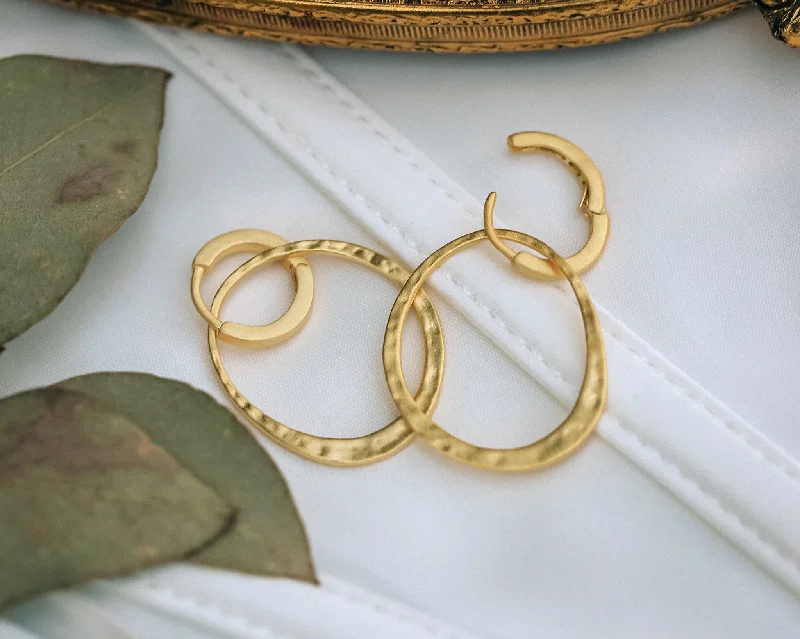 Slim hoop earrings-HANDMADE 18K GOLD VERMEIL SILVER OLYMPIA EARRINGS - BY JORGE REVILLA