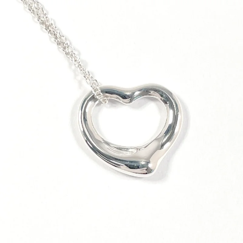 Jazz age necklaces-Tiffany & Co Open Heart Elsa Peretti Silver Necklace