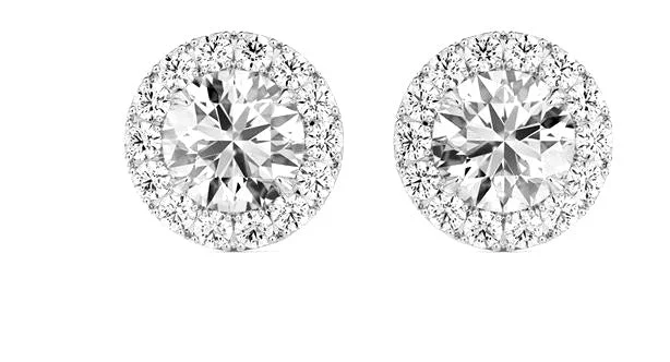 Flow design earrings-Platinum My Universe Halo Diamond Earrings by Forevermark