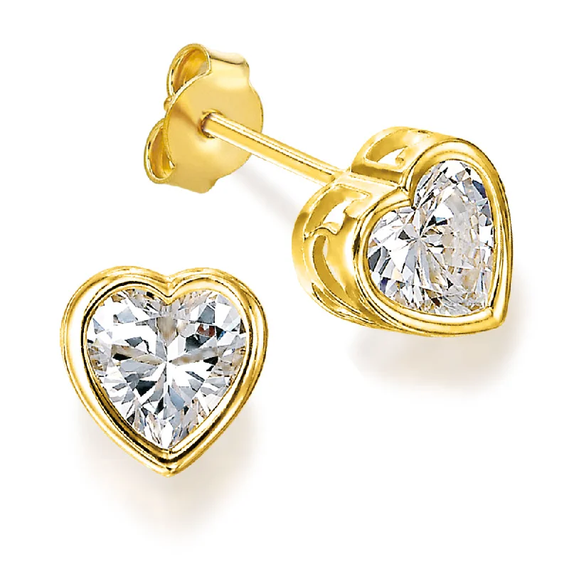 Bright art earrings-Surrounded Heart Earrings