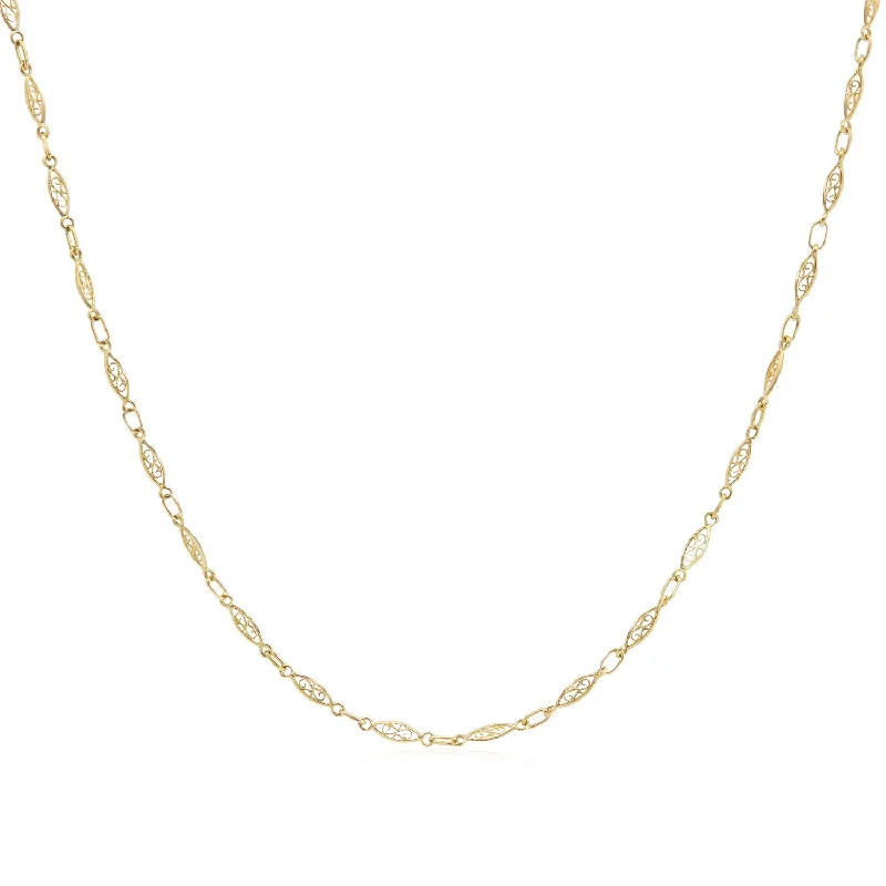 Lasso-style necklaces-Gold Lace Chain Necklace