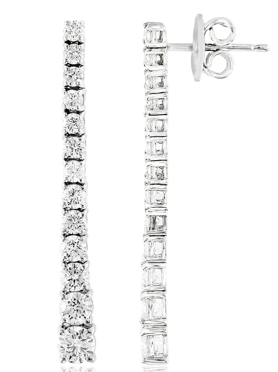 Straw style earrings-14K White Gold 2.00cttw GH-SI1 Diamond Earrings