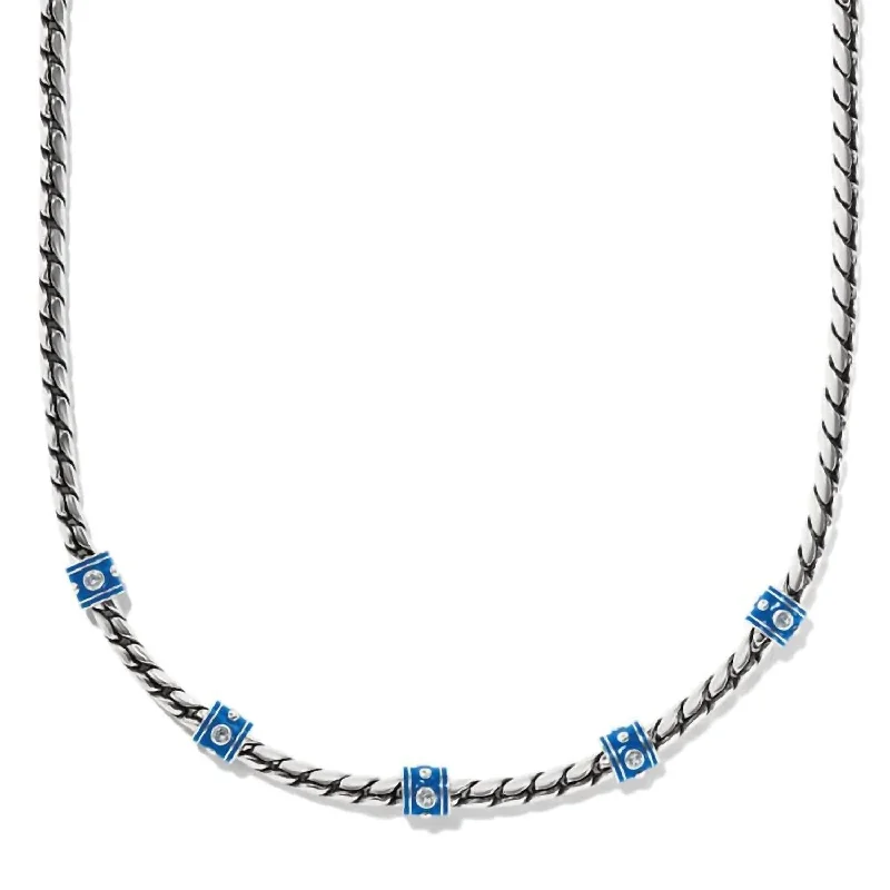 Verdigris bronze necklaces-Women's Meridian Sierra Necklace In Silver-Blue