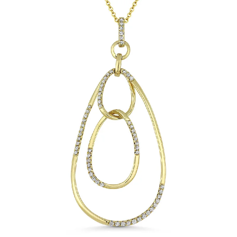 Old style necklaces-0.29Ct Diamond 16"pendant Necklace In 14K Yellow Gold