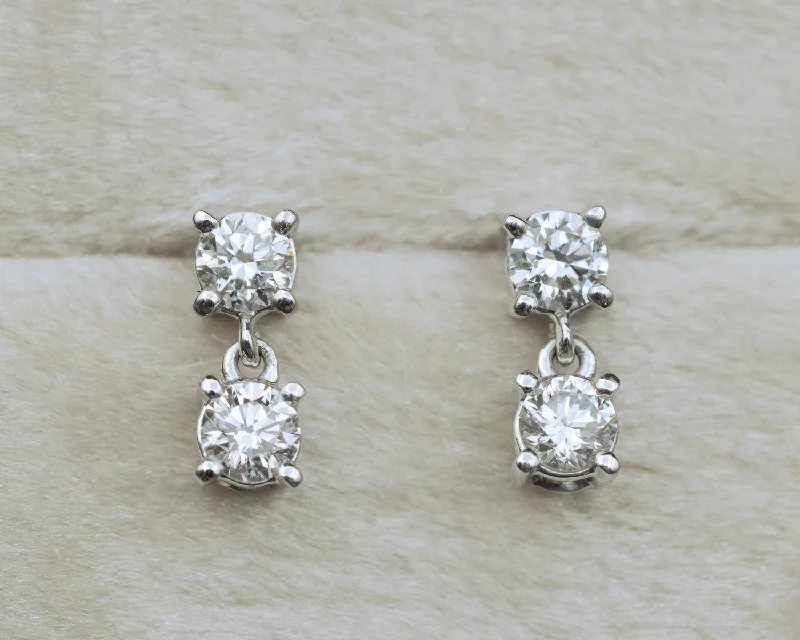 Trekker weave earrings-1/2CTW LAB-GROWN DIAMOND TWO STONE EARRINGS