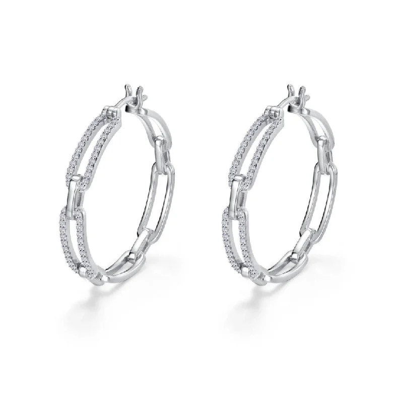 Stone weave earrings-Paperclip Hoop Earrings by Lafonn