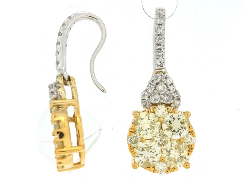 Full moon earrings-Yellow Diamond Earrings