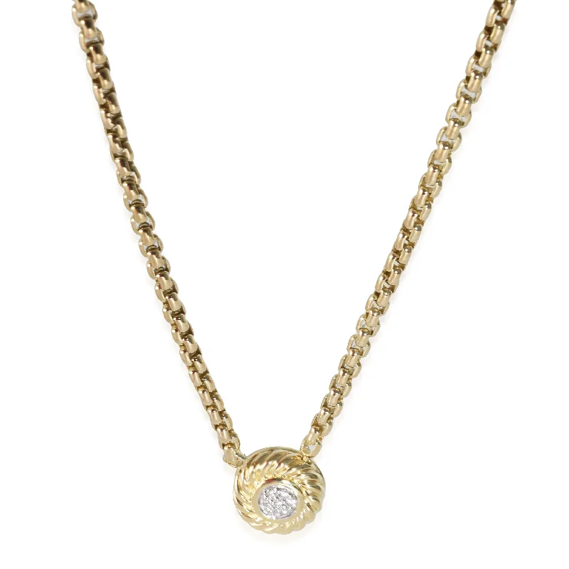 Soft thread necklaces-David Yurman Diamond Cookie Necklace in 18k Yellow Gold 0.07 CTW