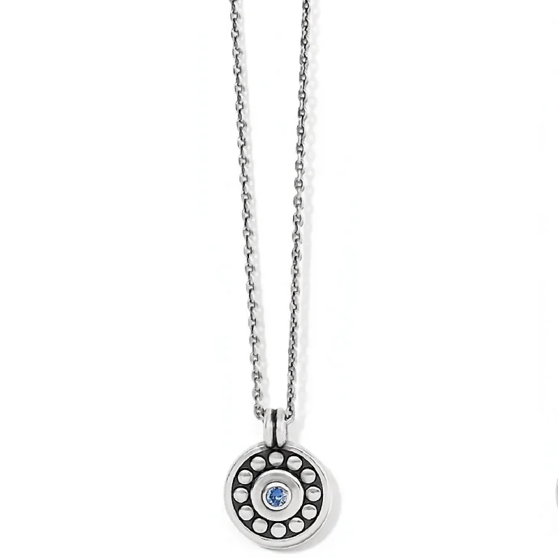 Aged coin necklaces-Women's Pebble Dot Medali Petite Reversible Necklace In Sapphire