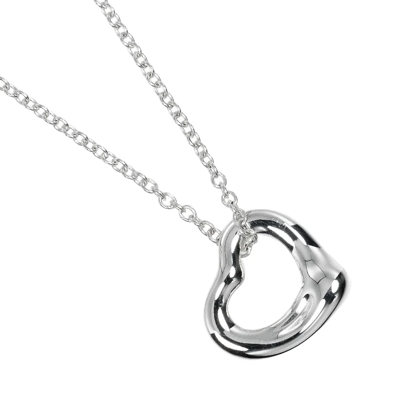 Chiseled disc necklaces-Tiffany & Co Silver Open Heart Necklace