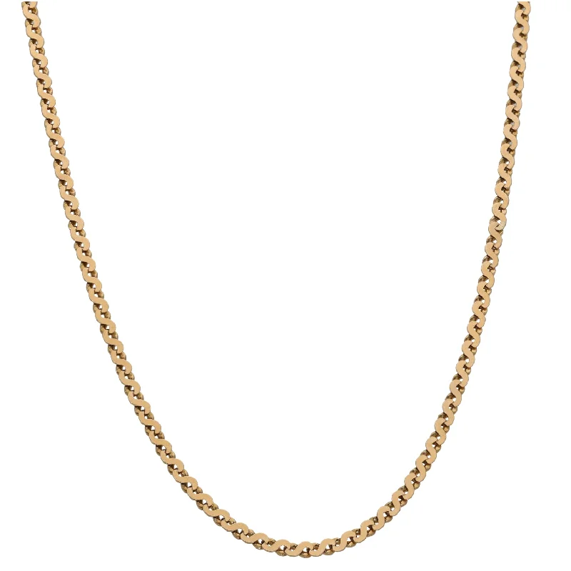 Slanted design necklaces-9ct Gold Fancy Necklace 24"