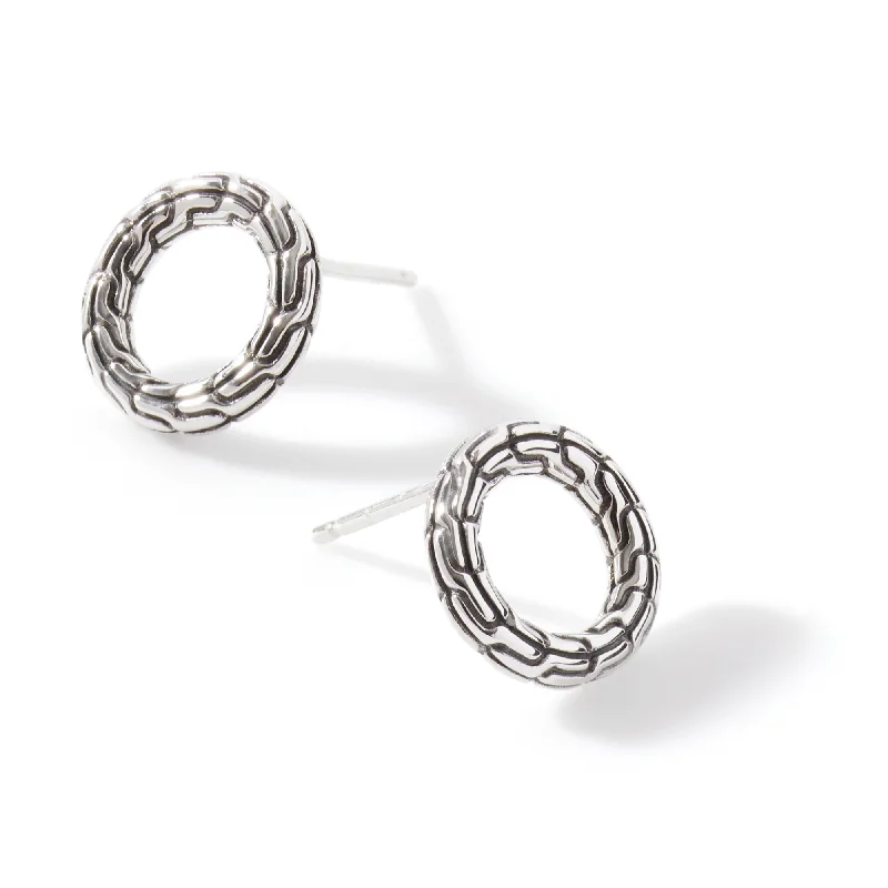 Gothic style earrings-Classic Chain Circle Stud Earrings by John Hardy