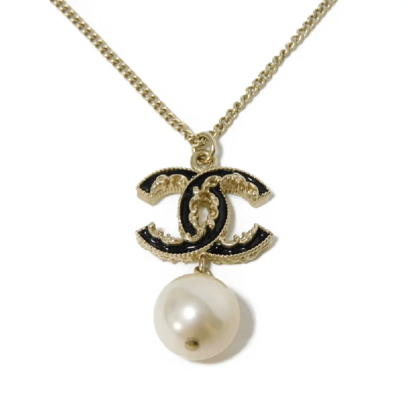 Amethyst necklaces-Chanel Swing Pearl Coco Mark Necklace A61444