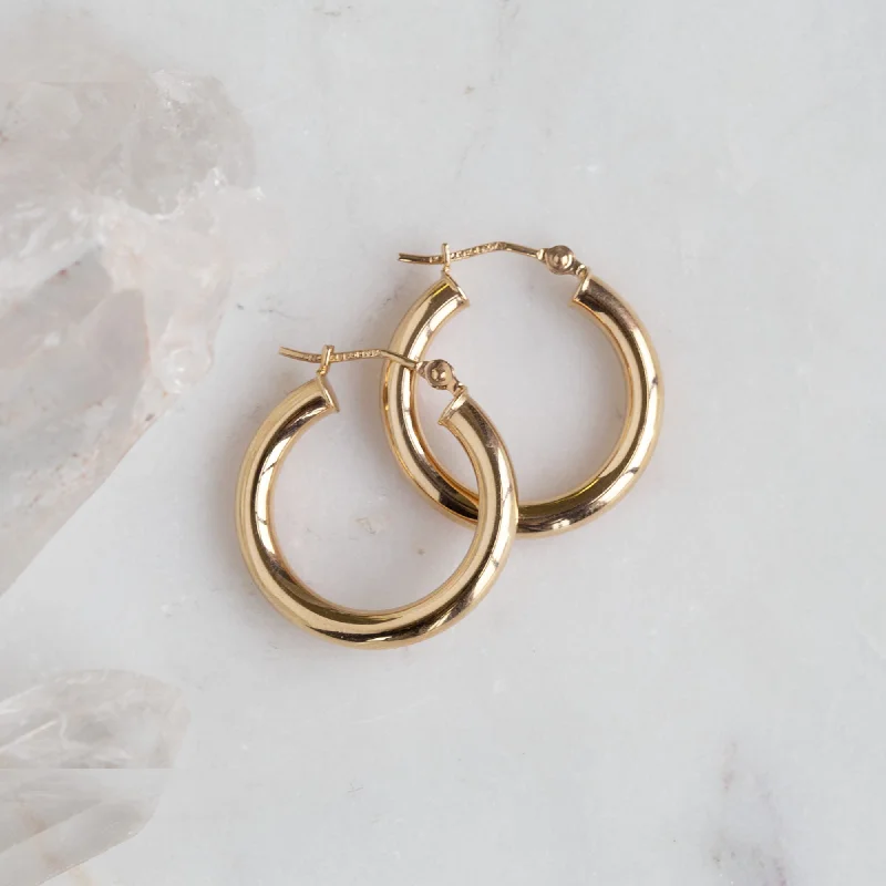 Bold cuff earrings-The Chunky Gold Hoop Earrings | 14K Yellow Gold