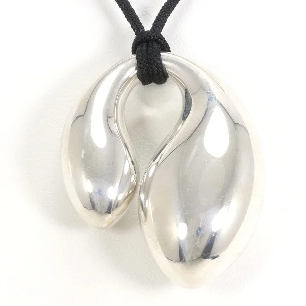 Whimsical bead necklaces-Tiffany Silver Double Teardrop Cord Necklace