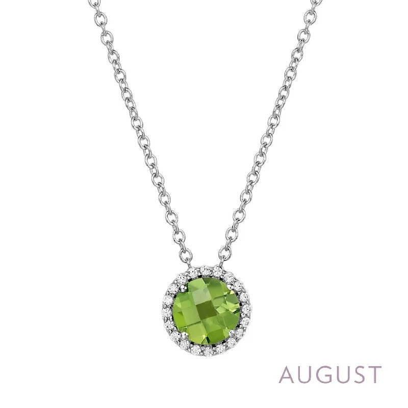 Glossy bead necklaces-August Birthstone Necklace In Peridot/silver