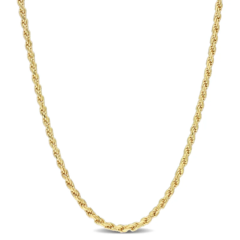 Radiant pearl necklaces-Mimi & Max 2.2mm Rope Chain Necklace in Yellow Plated Sterling Silver - 18 in