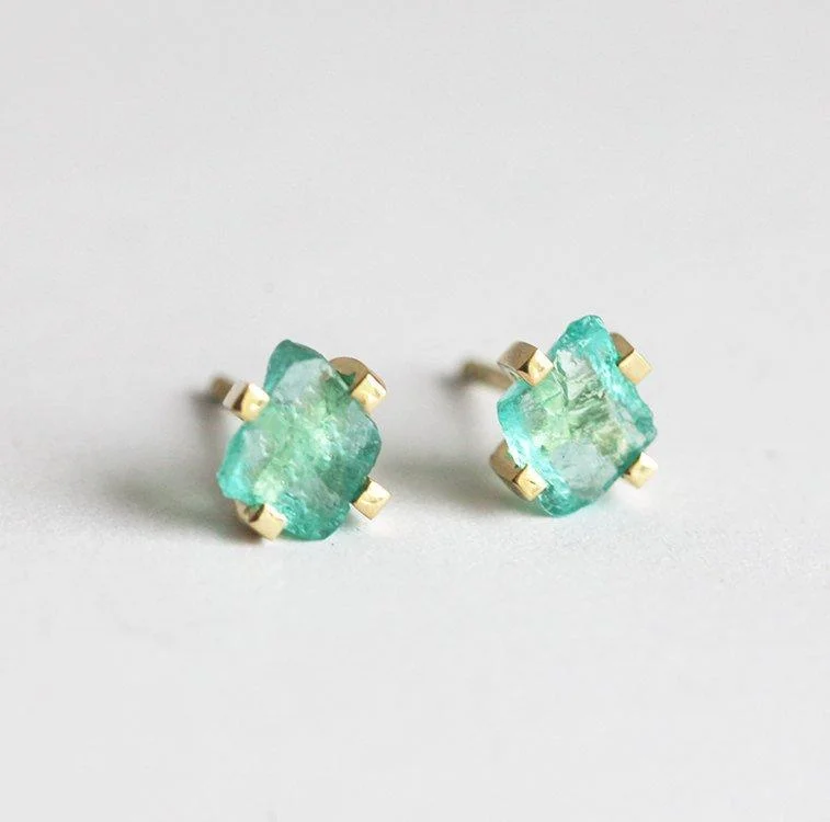 Stone weave earrings-Delicate Stud Earrings, Elegant Earring