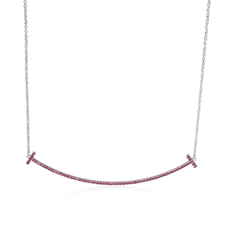 Chic art necklaces-Tiffany & Co. Tiffany T Ruby Fashion Necklace in 18k White Gold